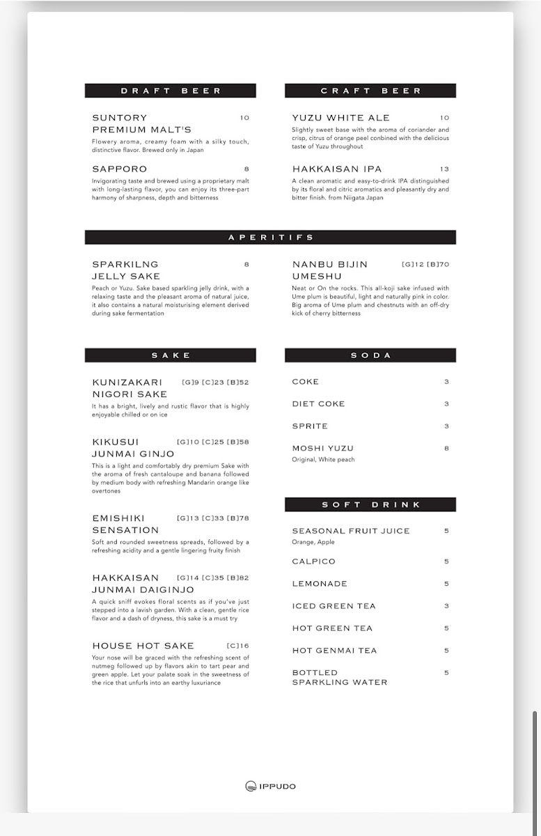 IPPUDO Berkeley Menu - Image 2